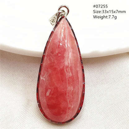 Natural Red Argentina Rhodochrosite Pendant Necklace Rose Rhodochrosite Heart Pendant Women Men Necklace AAAAA