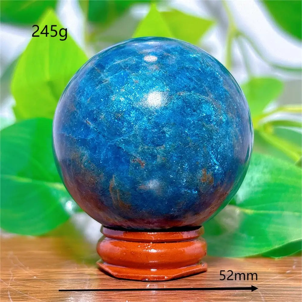 Esfera de Apatita Cristal Pedra de Quartzo Natural Decoração para Casa Minerais Reiki Artesanato Presentes Amor Energia Cura Meditação + Suporte