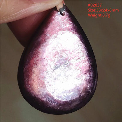 Natural Purple Lepidolite Quartz Tourmaline Mica Pendant Flash Woman Men Heart Love Fashion Jewelry AAAAAA