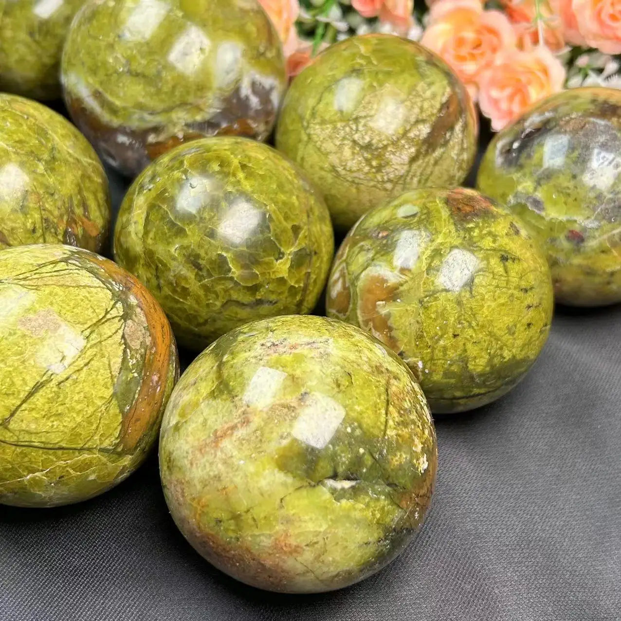 New Gemstone Sphere Natural Green Opal  Ball Quartz Crystal Sphere For Healing Meditation Decoration