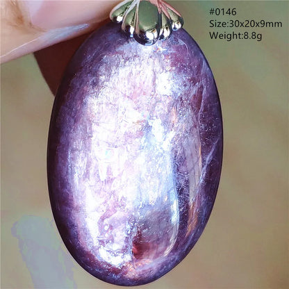 Natural Purple Lepidolite Quartz Tourmaline Mica Pendant Flash Woman Men Heart Love Fashion Jewelry AAAAAA