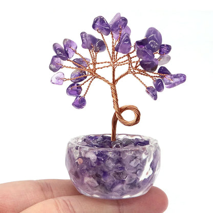 72MM Lucky Tree Wealth Quartz Amarelo Citrino Quartzo Agete Cristal Natural Dinheiro Ornamentos Bonsai Estilo Sorte Feng Shui Artesanato