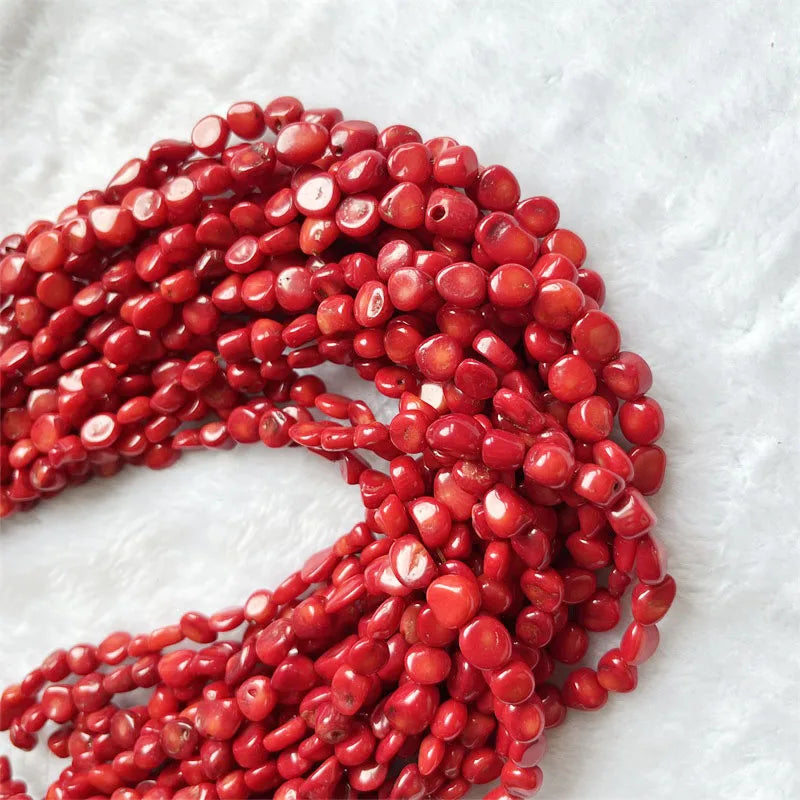 40cm Natural Stone Coral Beads Irregular Loose Round DIY Making Bracelet Necklace Jewelry Findings Exquisite Gifts For Women