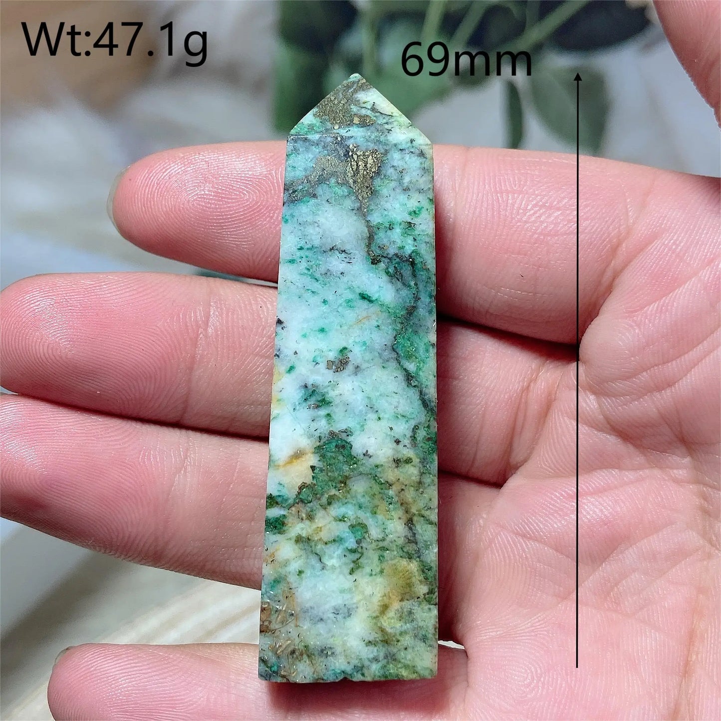 Natural Crystal Dioptase Tower Pyrite Healing Wholesale Gemstone Energy Polished Obelisk Precious Gift