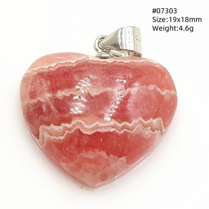 Natural Red Rhodochrosite Pendant Jewelry Rose Rhodochrosite Heart Love Women Men Gemstone Jewelry Fashion Necklace Gift AAAAAA