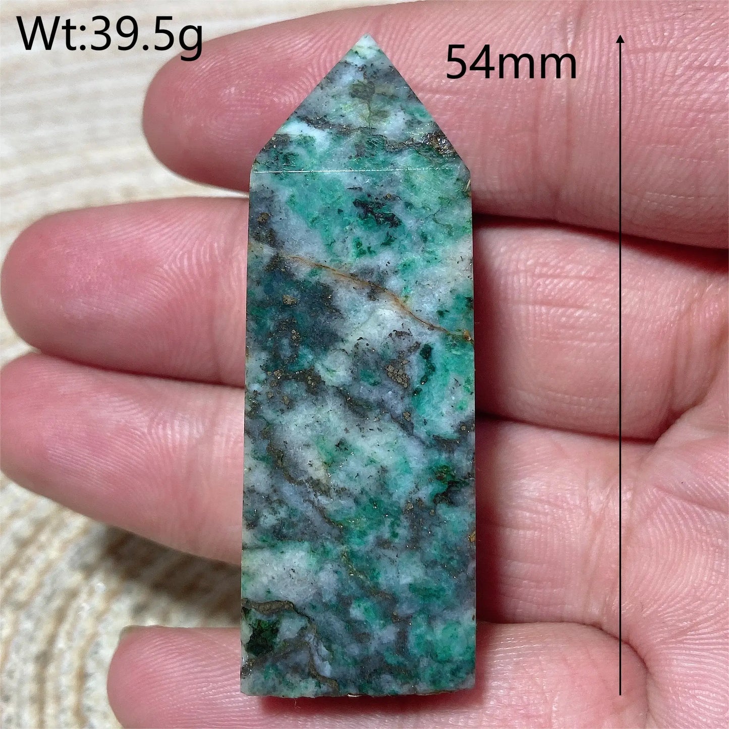 Natural Crystal Dioptase Tower Pyrite Healing Wholesale Gemstone Energy Polished Obelisk Precious Gift