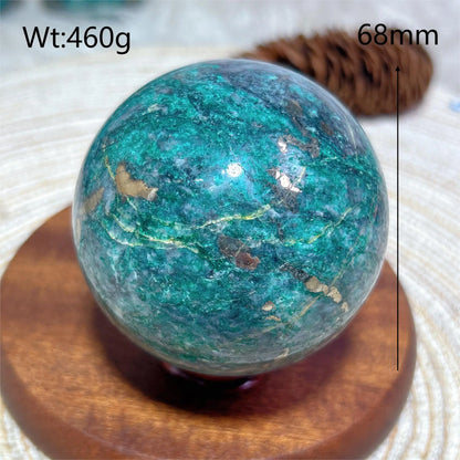 Natural Crystals Dioptase Pyrite Sphere Balls Polished Room Decor Energy Gift Mineral Ore Stone