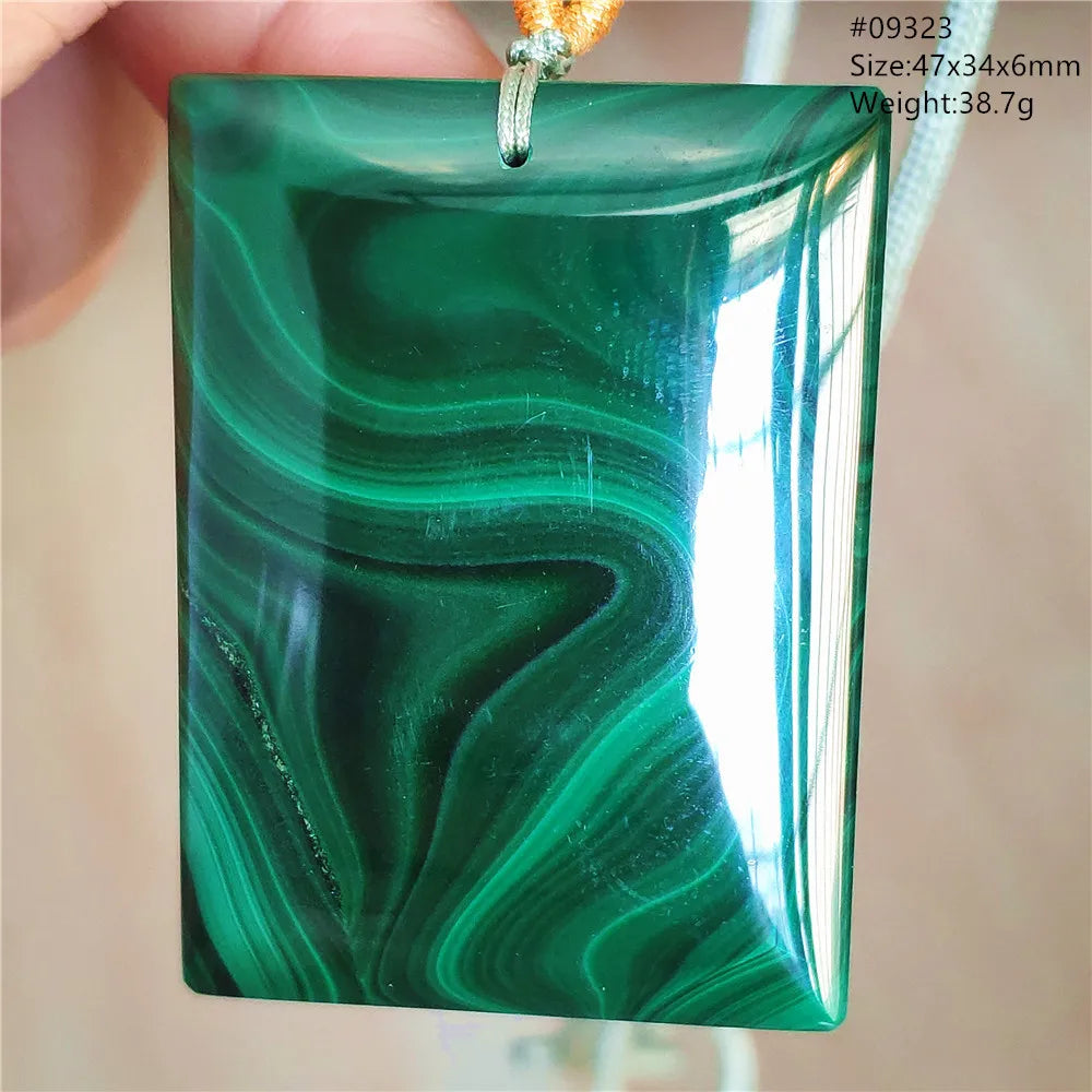 Natural Green Malachite Chrysocolla Pendant Jewelry Rectangle Women Men Big Fashion Green Chrysocolla Fashion Necklace AAAAAA