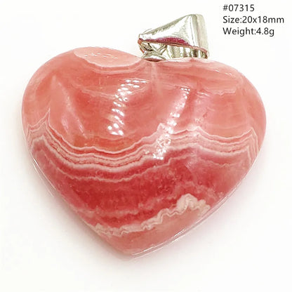 Natural Rose Rhodochrosite Pendant Heart Red Rhodochrosite Love Bead Pendant Necklace Women Rare Rose Necklace AAAAA