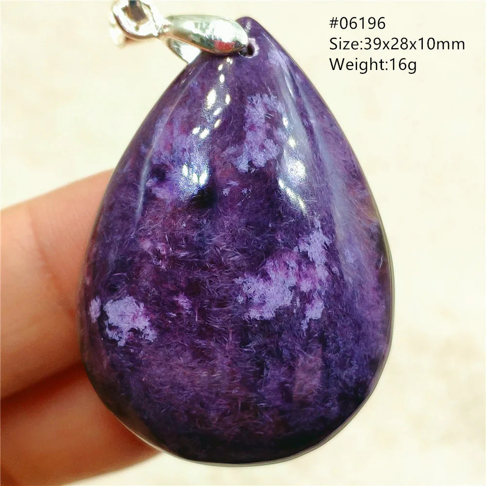 Natural Purple Charoite Water Drop Gemstone Pendant Women Men Charoite Bead Best Necklace Jewelry 925 Sterling Silver AAAAAA