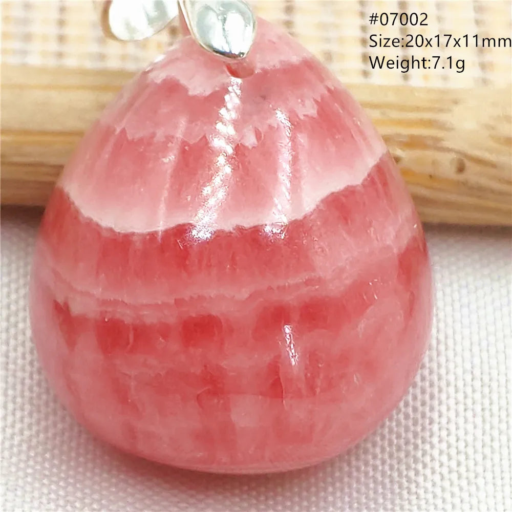 Natural Rose Rhodochrosite Pendant Heart Red Rhodochrosite Love Bead Pendant Necklace Women Rare Rose Necklace AAAAA