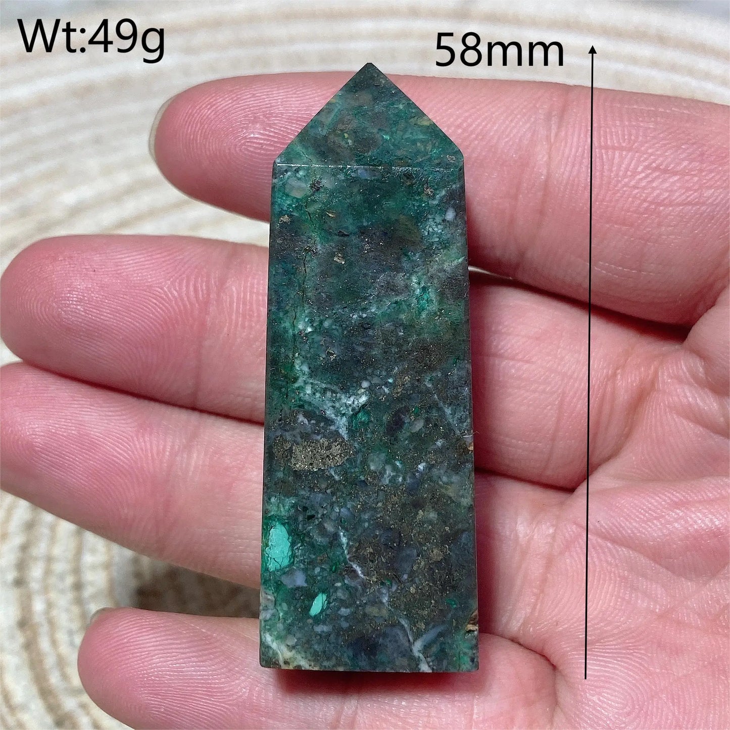 Natural Crystal Dioptase Tower Pyrite Healing Wholesale Gemstone Energy Polished Obelisk Precious Gift