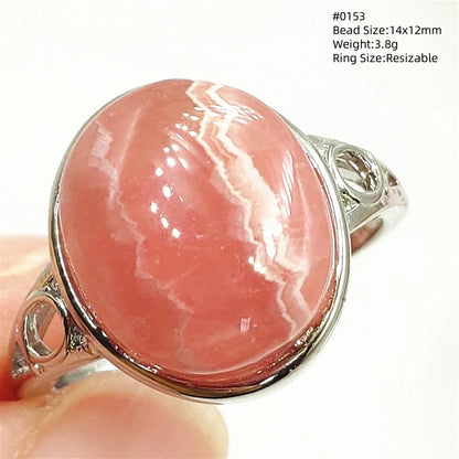 Natural Rose Rhodochrosite Ring Adjustable Ring Jewelry Woman Men Love Red Rhodochrosite Bead Healing Stone AAAAAA