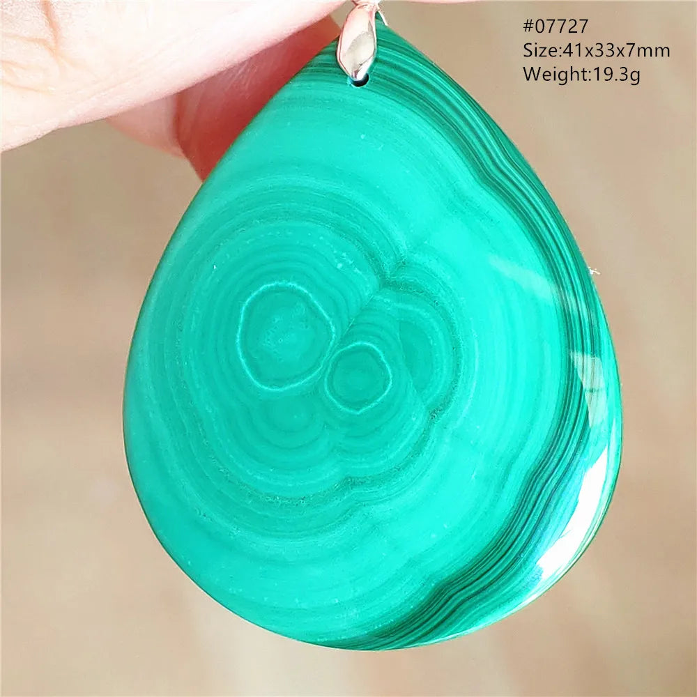 Natural Green Malachite Chrysocolla Pendant Jewelry Rectangle Women Men Big Fashion Green Chrysocolla Fashion Necklace AAAAAA