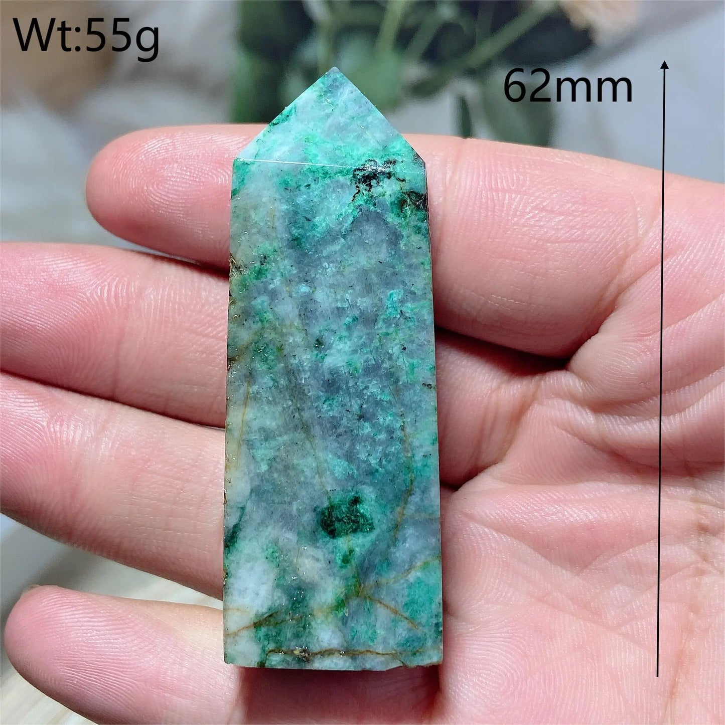 Natural Crystal Dioptase Tower Pyrite Healing Wholesale Gemstone Energy Polished Obelisk Precious Gift