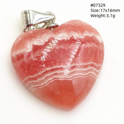 Natural Red Rhodochrosite Pendant Jewelry Rose Rhodochrosite Heart Love Women Men Gemstone Jewelry Fashion Necklace Gift AAAAAA