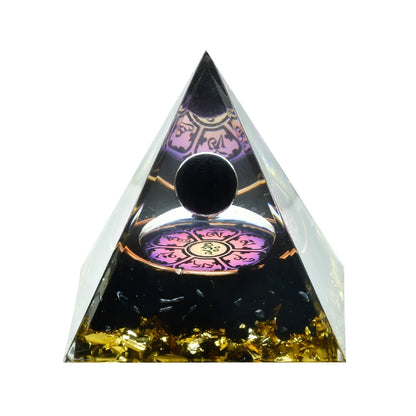 Natural Crystal Energy Generator Pyramid Peridot Amethyst Reiki Healing Crystal Chakra Resin Pyramid Meditation Tool Room Decor