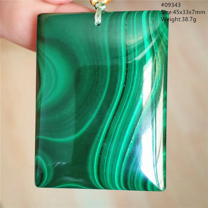 Natural Green Malachite Chrysocolla Pendant Jewelry Rectangle Women Men Big Fashion Green Chrysocolla Fashion Necklace AAAAAA