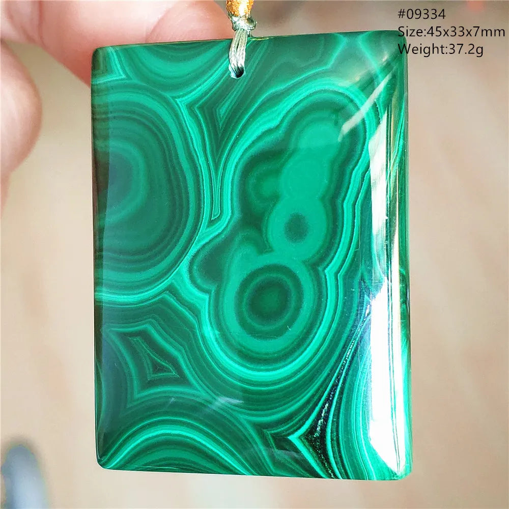 Natural Green Malachite Chrysocolla Pendant Jewelry Rectangle Women Men Big Fashion Green Chrysocolla Fashion Necklace AAAAAA