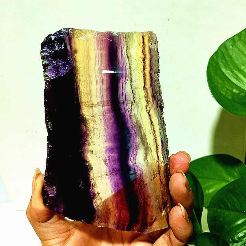 Natural Stone Colorful Fluorite Tablet Collection Home Ornament Chakra Spiritual Meditation Healing Feng Shui Crystal