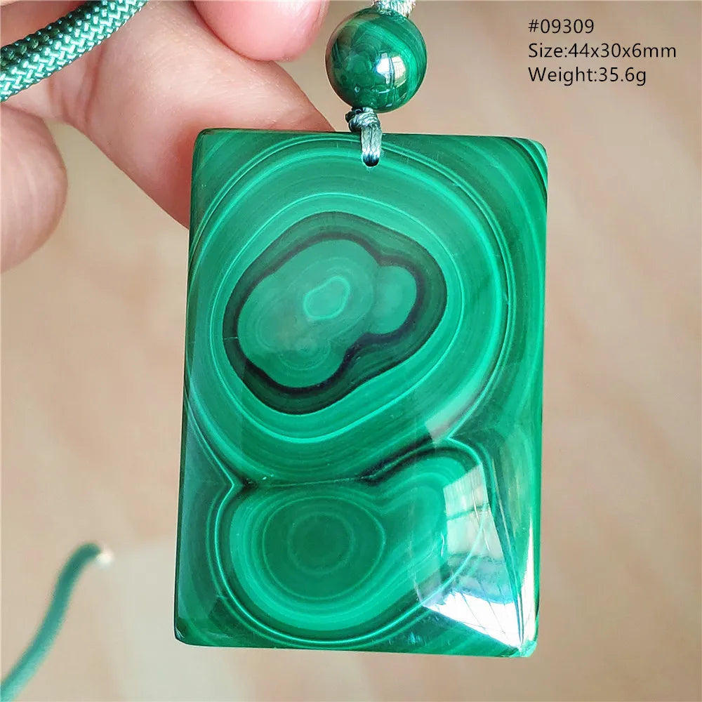 Natural Green Malachite Chrysocolla Pendant Jewelry Rectangle Women Men Big Fashion Green Chrysocolla Fashion Necklace AAAAAA