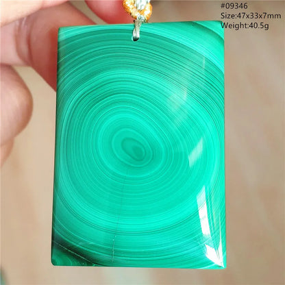 Natural Green Malachite Chrysocolla Pendant Jewelry Rectangle Women Men Big Fashion Green Chrysocolla Fashion Necklace AAAAAA