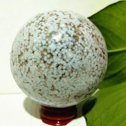 Esfera de cristal de jaspe oceánico de piedra natural, bola de Feng Shui para meditación, exorcismo espiritual, decoración de la habitación del hogar, curación Reiki