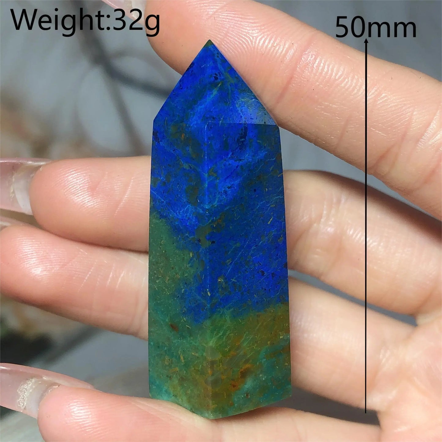 Natural Crystals Chrysocolla With Azurite Tower Healing High Quality Energy Mineral Wholesale Reiki Home Decroration