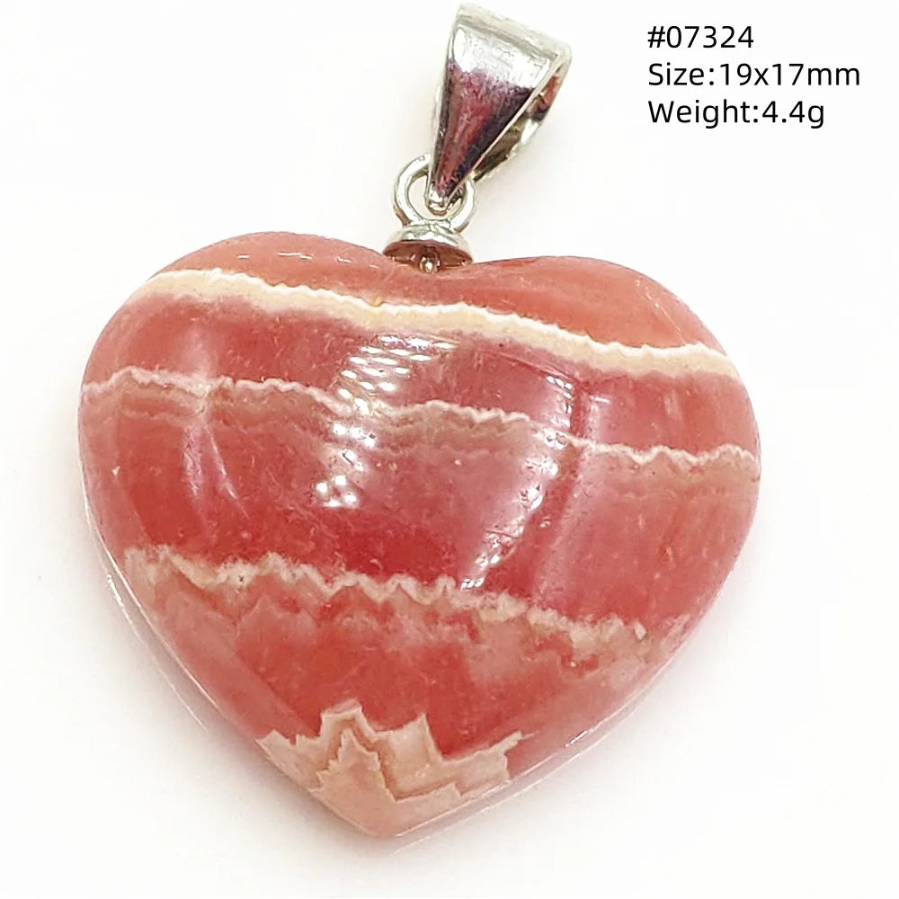 Natural Red Rhodochrosite Pendant Jewelry Rose Rhodochrosite Heart Love Women Men Gemstone Jewelry Fashion Necklace Gift AAAAAA