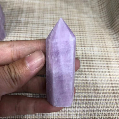 Natural Stones Purple Kunzite Wand Point Polished Quartz Crystal Healing Reiki Gemstones Tower Home Decoration