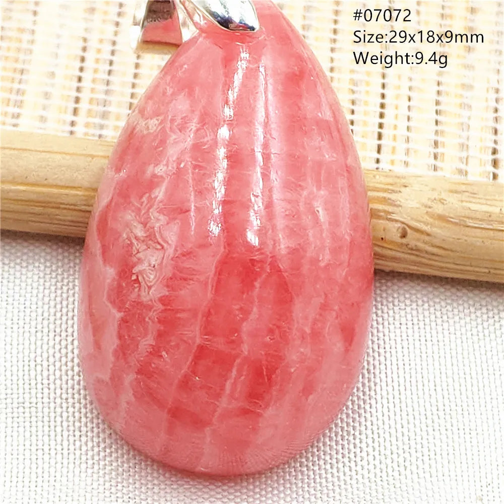 Natural Red Argentina Rhodochrosite Pendant Necklace Rose Rhodochrosite Heart Pendant Women Men Necklace AAAAA