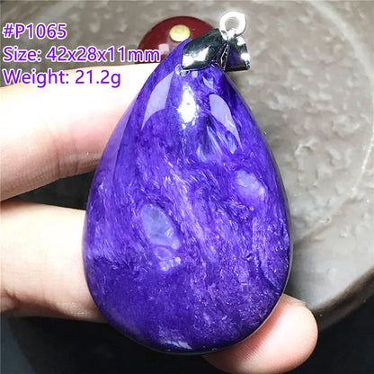 Top Natural Purple Charoite Stone Pendant Jewelry For Women Lady Men Love Healing Crystal Beads Silver Energy Gemstone AAAAA