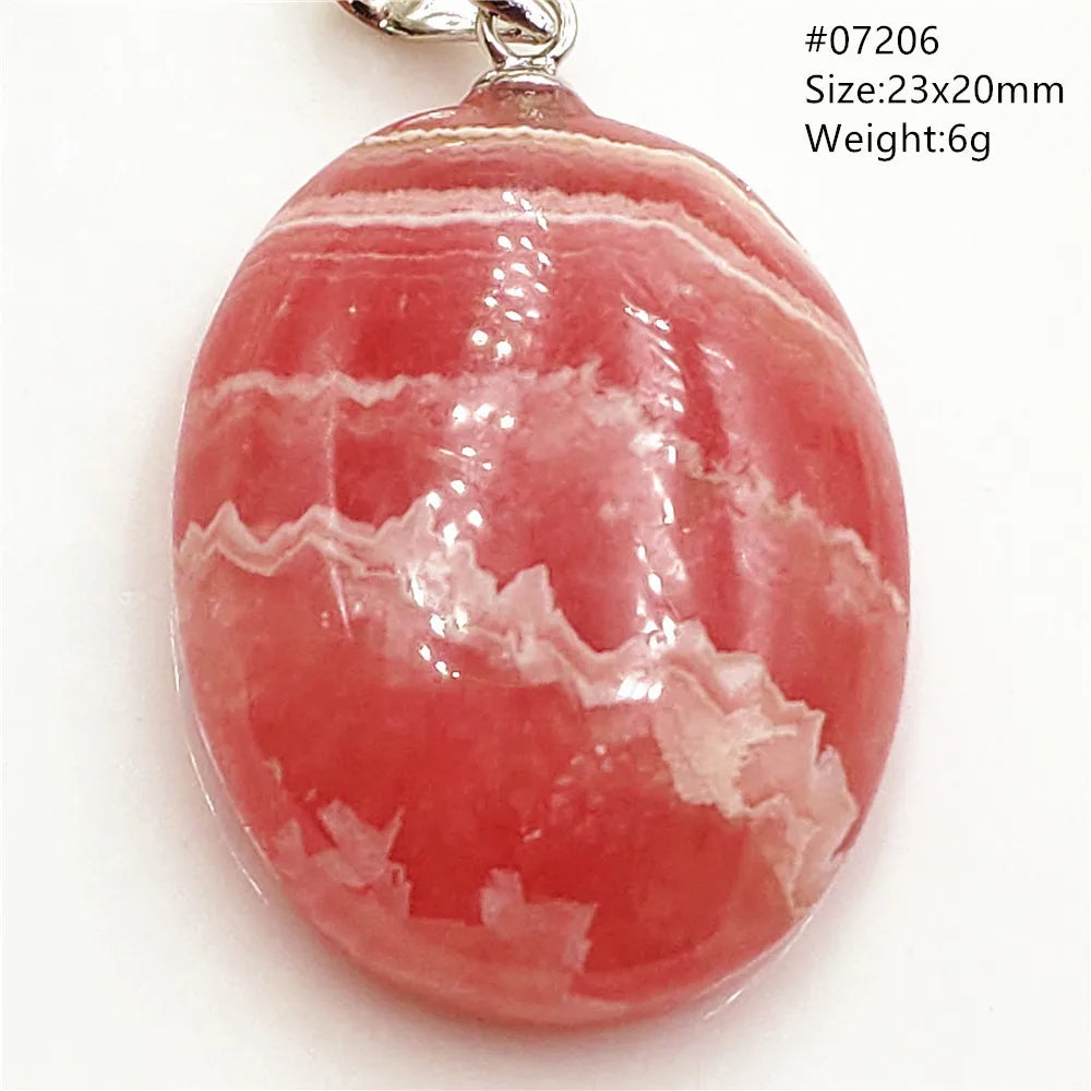 Natural Red Argentina Rhodochrosite Pendant Necklace Rose Rhodochrosite Heart Pendant Women Men Necklace AAAAA