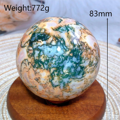 Natural Crystals Carnelian Moss Agate Sphere Druzy Geode Home Decorations Polished Room Decor Energy Gift Mineral Ore