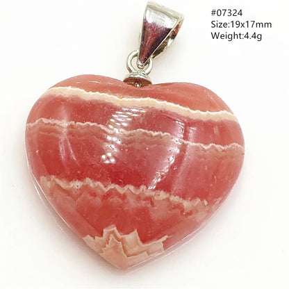 Natural Rose Rhodochrosite Pendant Heart Red Rhodochrosite Love Bead Pendant Necklace Women Rare Rose Necklace AAAAA