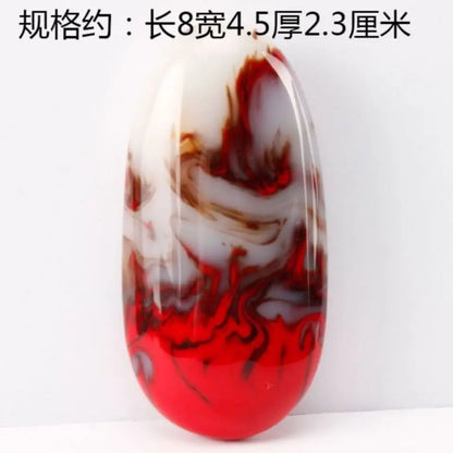 Natural Chicken Blood Stone Jade Hand Handle Piece Colorful Jade Hand Handle Piece Sheep Fat White Jade Seed Material Raw Stone