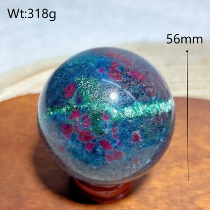 Esfera de fluorescencia UV con rubí, cianita, malaquita y cristales naturales curativos, piedras preciosas, energía mineral, decoraciones para el hogar, regalo