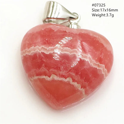 Natural Rose Rhodochrosite Pendant Heart Red Rhodochrosite Love Bead Pendant Necklace Women Rare Rose Necklace AAAAA