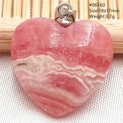 Natural Rose Rhodochrosite Pendant Heart Red Rhodochrosite Love Bead Pendant Necklace Women Rare Rose Necklace AAAAA