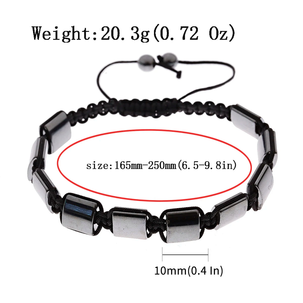 Pulsera de cuentas de piedra de hematita negra con 7 estilos de abalorios, joyería para hombres, pulsera tejida magnética para el cuidado de la salud para mujeres, regalo