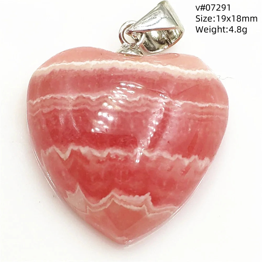 Natural Red Rhodochrosite Pendant Jewelry Rose Rhodochrosite Heart Love Women Men Gemstone Jewelry Fashion Necklace Gift AAAAAA