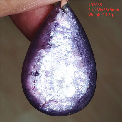 Natural Purple Lepidolite Quartz Tourmaline Mica Pendant Flash Woman Men Heart Love Fashion Jewelry AAAAAA