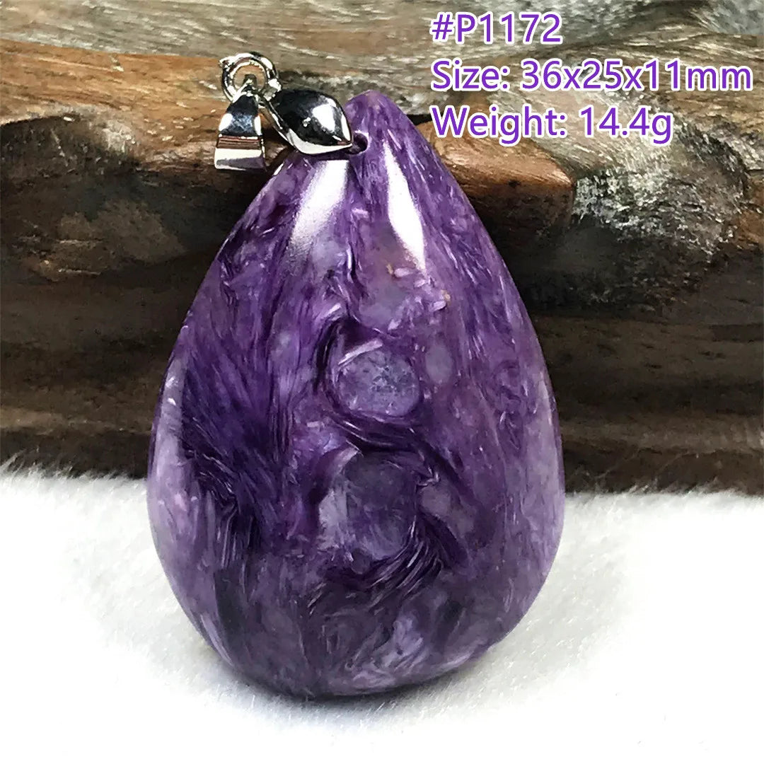 Top Natural Purple Charoite Stone Pendant Jewelry For Women Lady Men Love Healing Crystal Beads Silver Energy Gemstone AAAAA