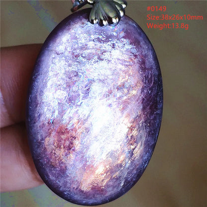 Natural Purple Lepidolite Quartz Tourmaline Mica Pendant Flash Woman Men Heart Love Fashion Jewelry AAAAAA