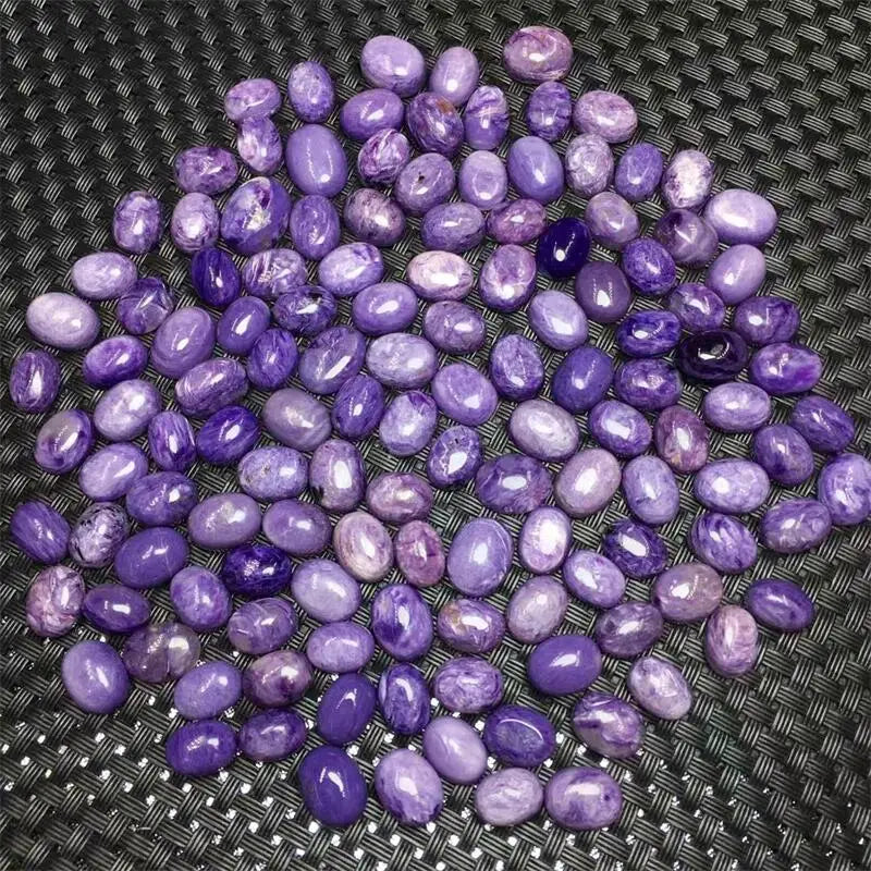 2PCS Natural Charoite Cabochão Jóias acessórios DIY Pingente Brinco Pulseira Reiki Pedra de Cura DIY Acessórios 12-14mm