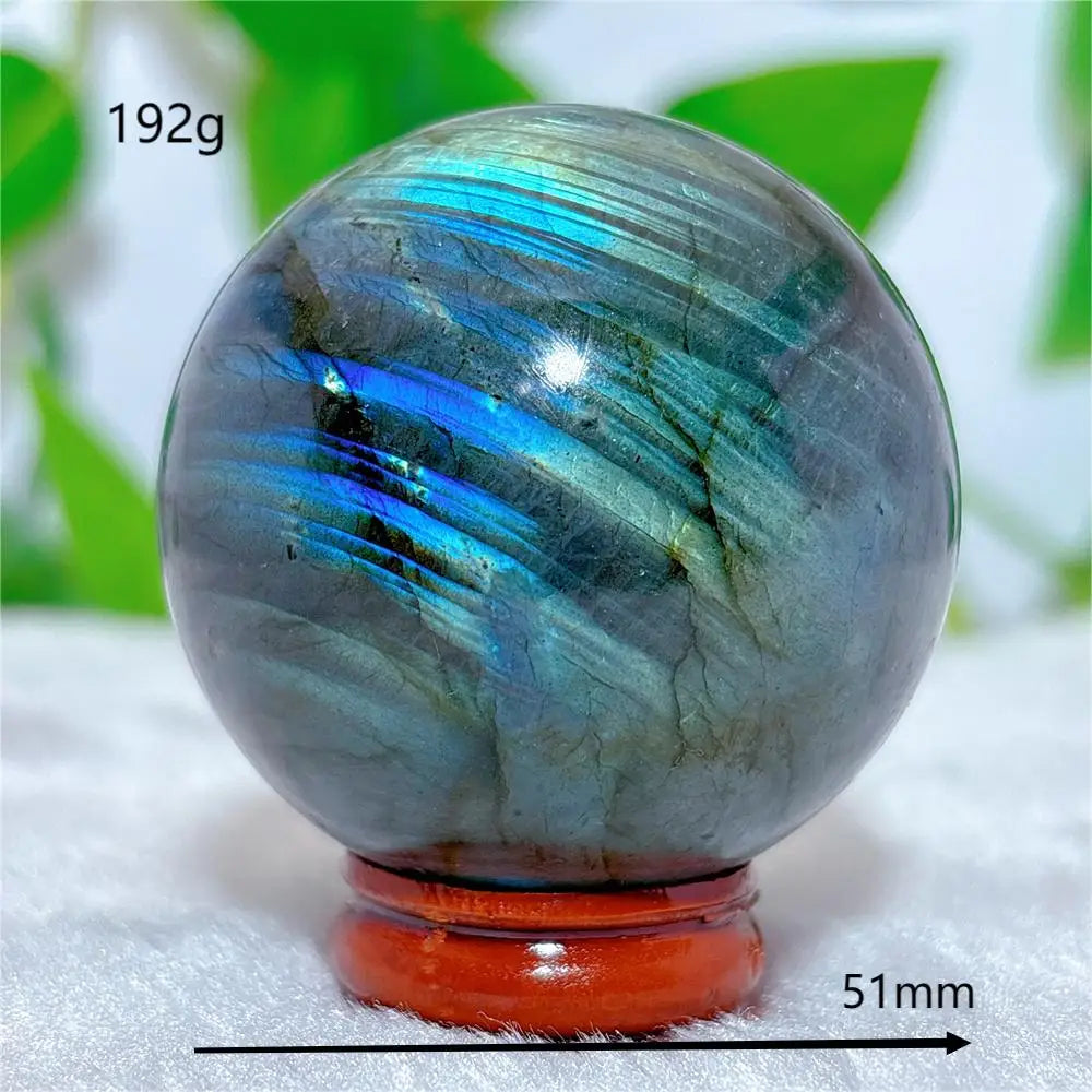 Labradorite Sphere Ball Crystal Natural Stone Quartz Home Decoration Minerals Reiki Craft Gemstone Energy Healing Love +Stand