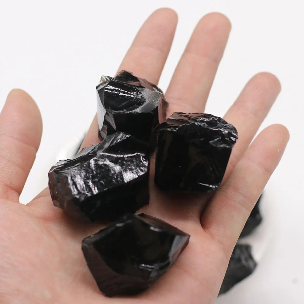 Rough Natural Black Obsidian Irregular Shape Raw Quartz Healing Crystals Stones Mineral Rock Specimen Decoration