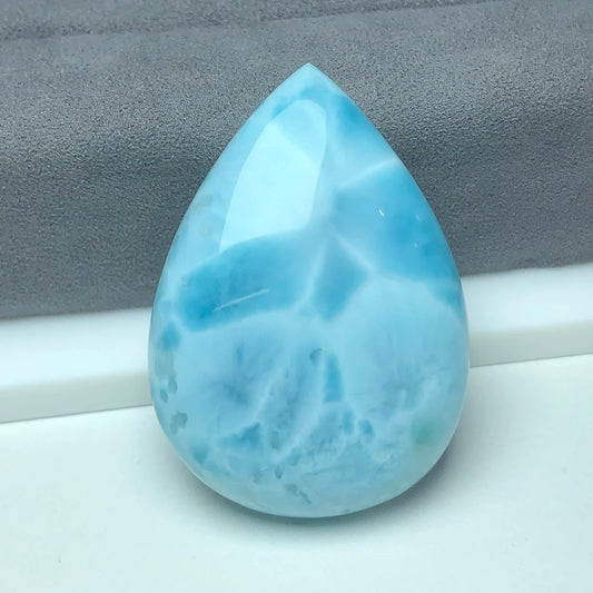 Pingente de anel de pedra nua natural dominicana galalima Larimar Sea Pear30,9 * 43,5 * 8mm93,6 quilates com pedra