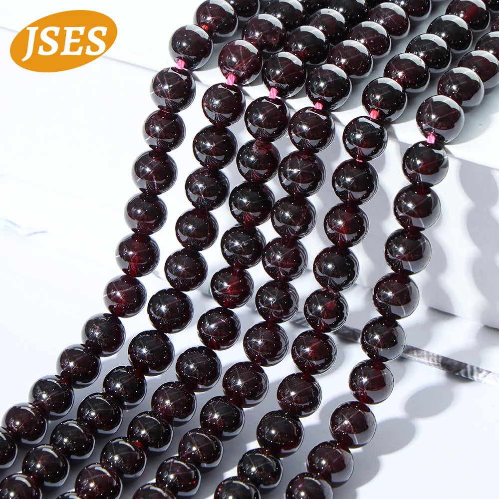 A+++ Natural Star Light Red Garnet Strand Bead Loose Beads for Jewelry Making Needlework DIY Necklace Bracelet Accessories