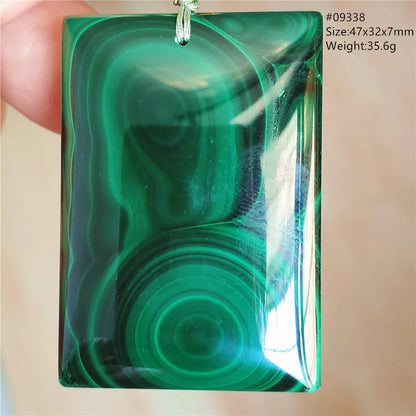 Natural Green Malachite Chrysocolla Pendant Jewelry Rectangle Women Men Big Fashion Green Chrysocolla Fashion Necklace AAAAAA